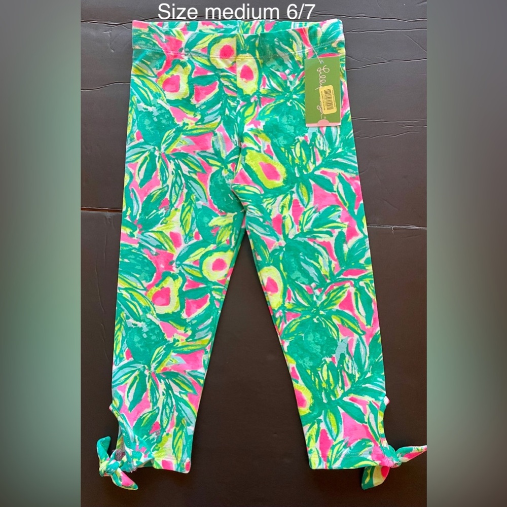 NWT Lilly Pulitzer Guac and Roll girls leggings size medium 6-7